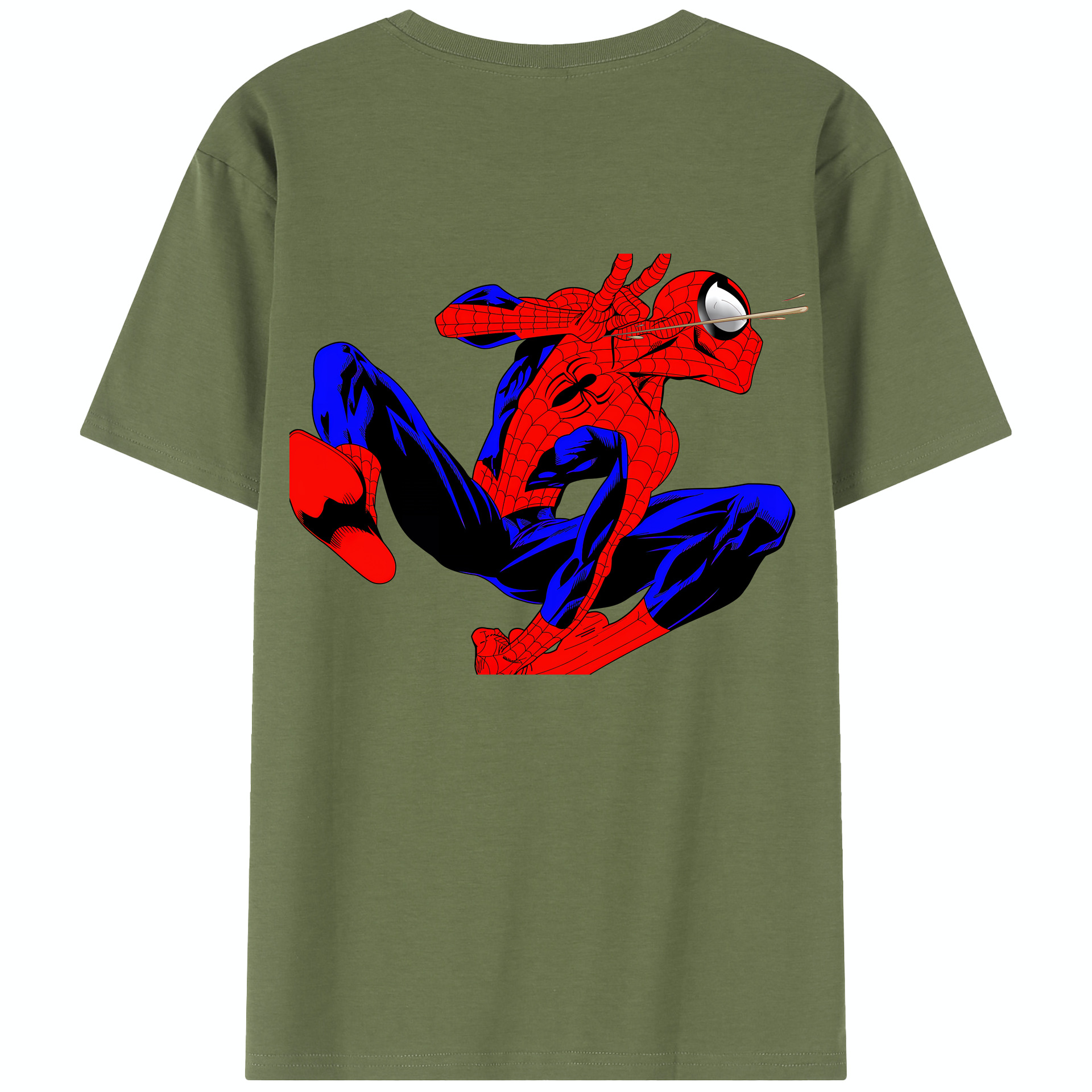 （画像用） Spider Man スパイダーマン 綿100％半袖Tシャツ（背面プリント）